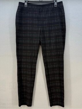 Garnet Hill Black Plaid Ankle Pants
